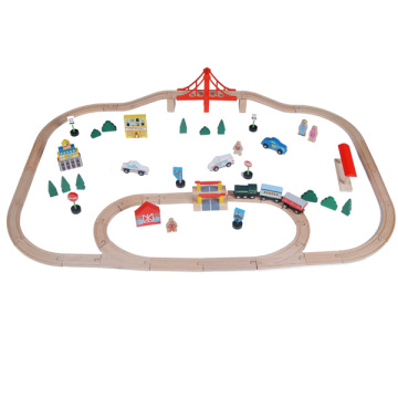 70pcs Tunnel Play Set crianças brinquedo ferroviário de madeira